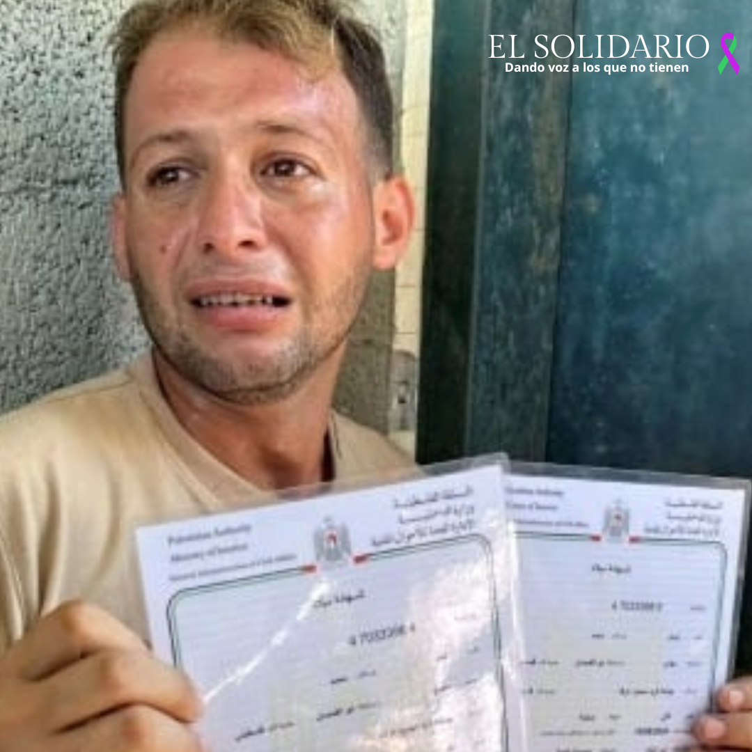 En Palestina, padre descubre que sus gemelos murieron en un bombardeo mientras registraba su nacimento