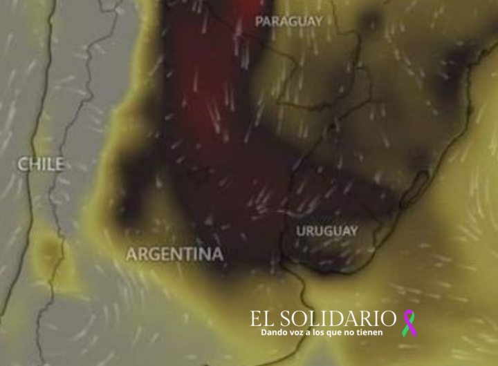 Imagen meteorológica del humo en Argentina y Uruguay. Archivo: El Solidario