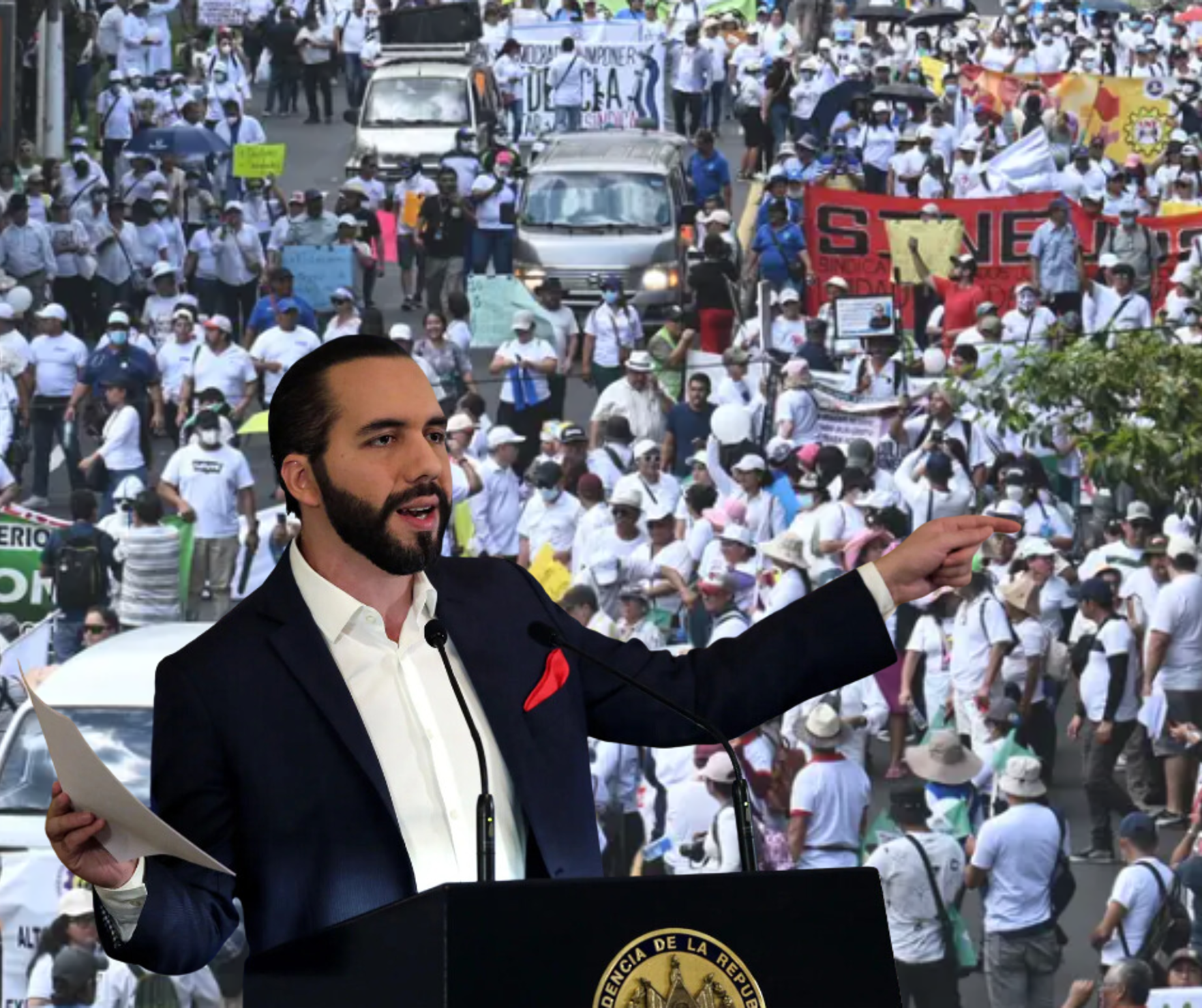 En El Salvador miles marcharon en contra el autoritarismo de Bukele en la ‘Marcha Blanca
