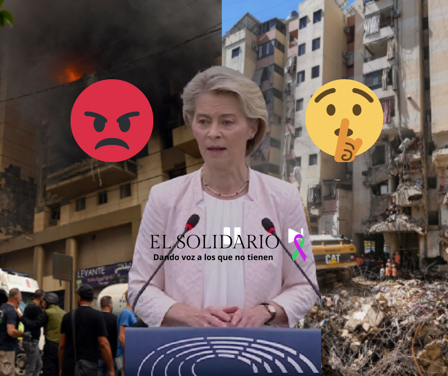 Von der Leyen condena ataque de Irán, pero cierra los ojos y la boca con la devastadora ofensiva de Israel en Líbano  