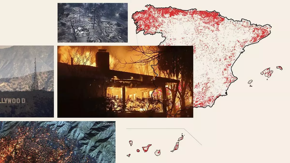 España en riesgo de incendios como el de Los Ángeles por construcciones cerca de los bosques