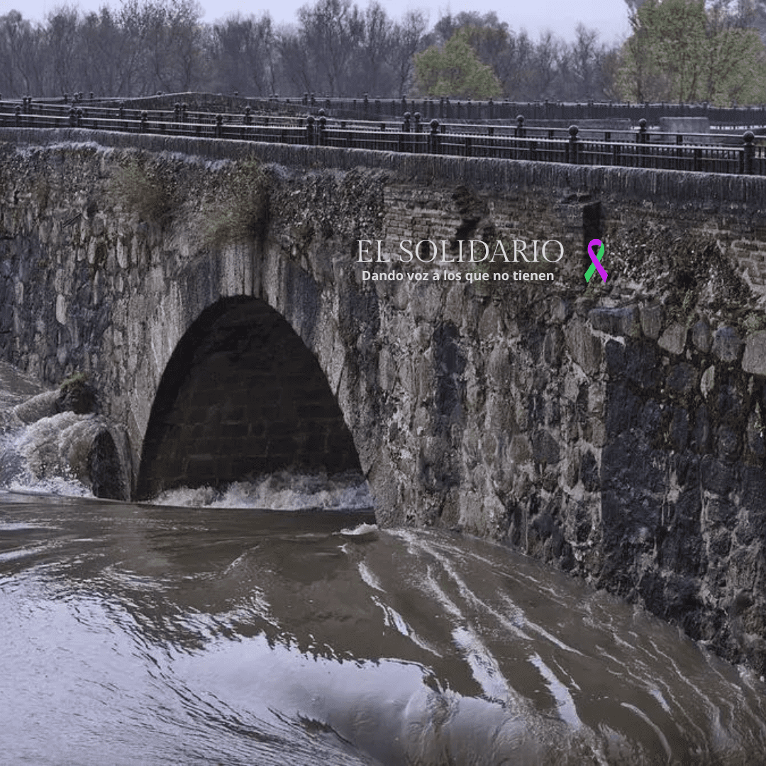 Derrumbe del puente romano de Talavera de la Reina tras la crecida del río Tajo