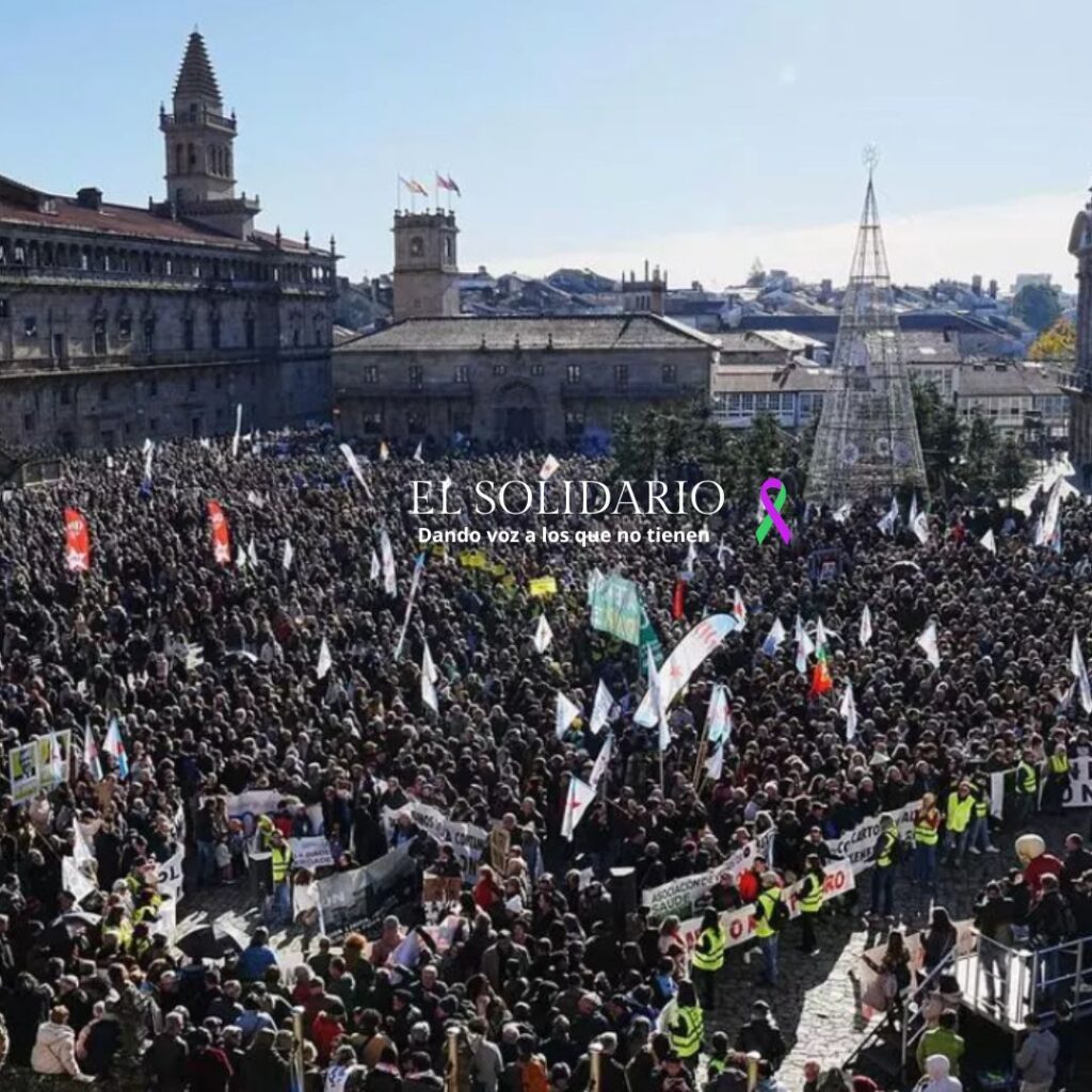 Manifestación masiva en Santiago de Compostela en contra de la macrocelulosa de Altri 15/12/2024 / Álvaro Ballesteros / El Solidario