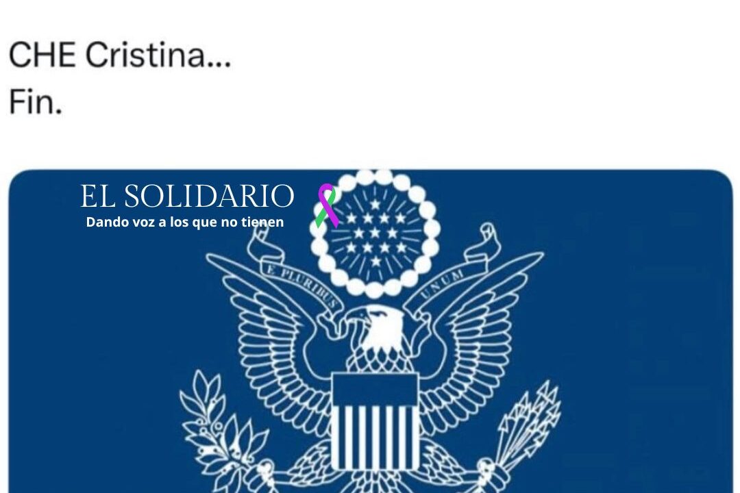 Twit de Milei dando a conocer la declaración del Secretario de Estado de EE.UU. sobre el veto a ex presidenta argentina / El Solidario
