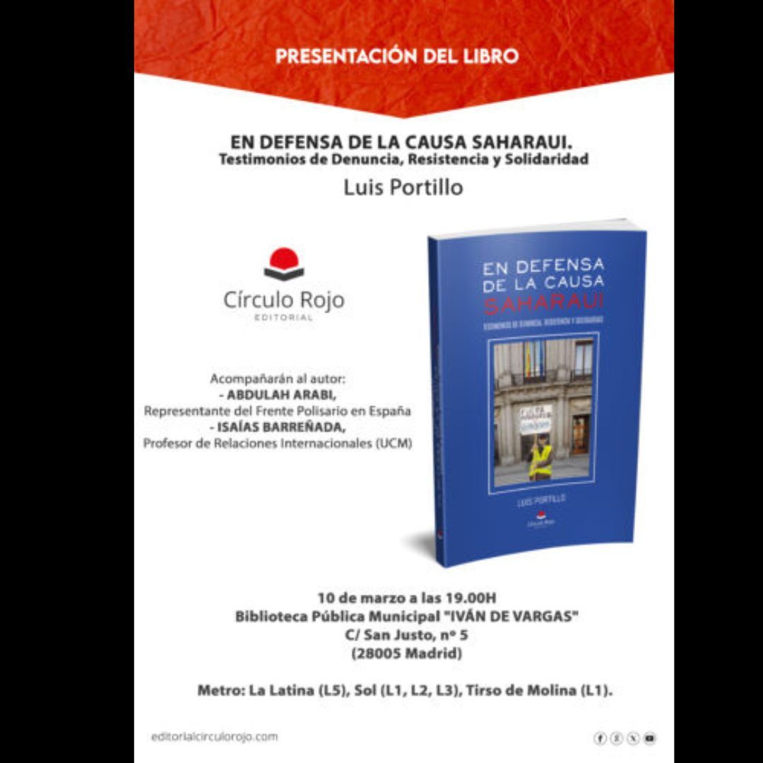 ‘En defensa de la causa saharaui’ de Luis Portillo se presenta mañana en Madrid