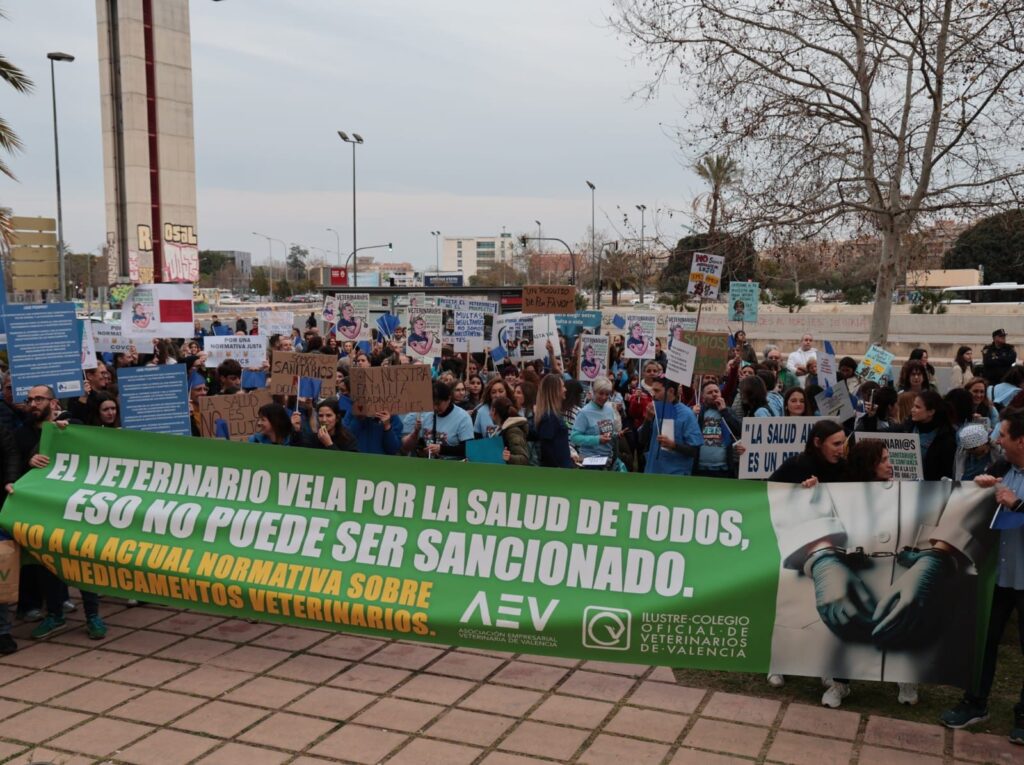 Protesta de veterinarios en Valencia contra el Real Decreto 666/23 / El Solidario