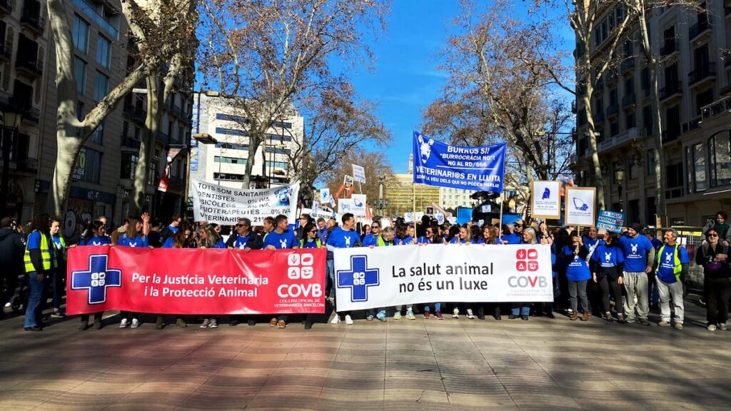 Protesta de veterinarios en Cataluña contra el Real Decreto 666/23 / El Solidario