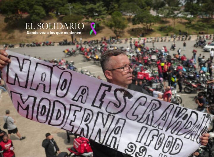 "No a la esclavitud moderna" Reclamos de los repartidores de apps en Brasil / Toma Folha UOL / El solidario