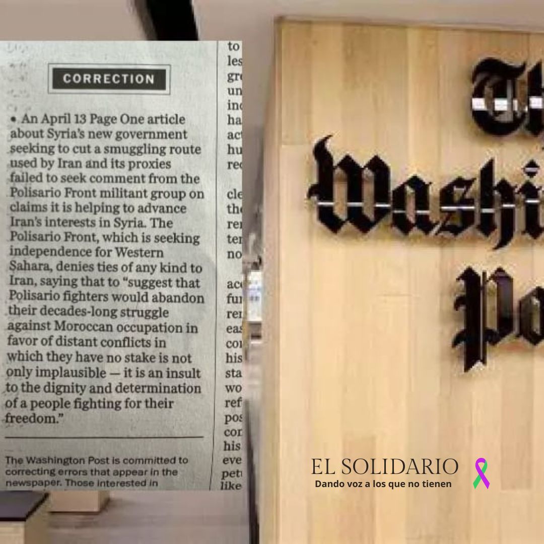 El Washington Post rectifica la información difamatoria que vinvulaba al Frente Polisario con Irán