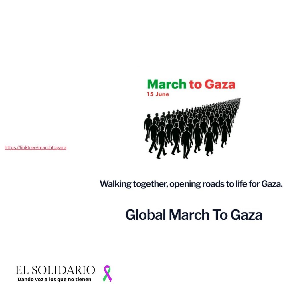 Miles se preparan para una marcha global hacia Gaza / Ilustración de marchtogaza.net / El Solidario