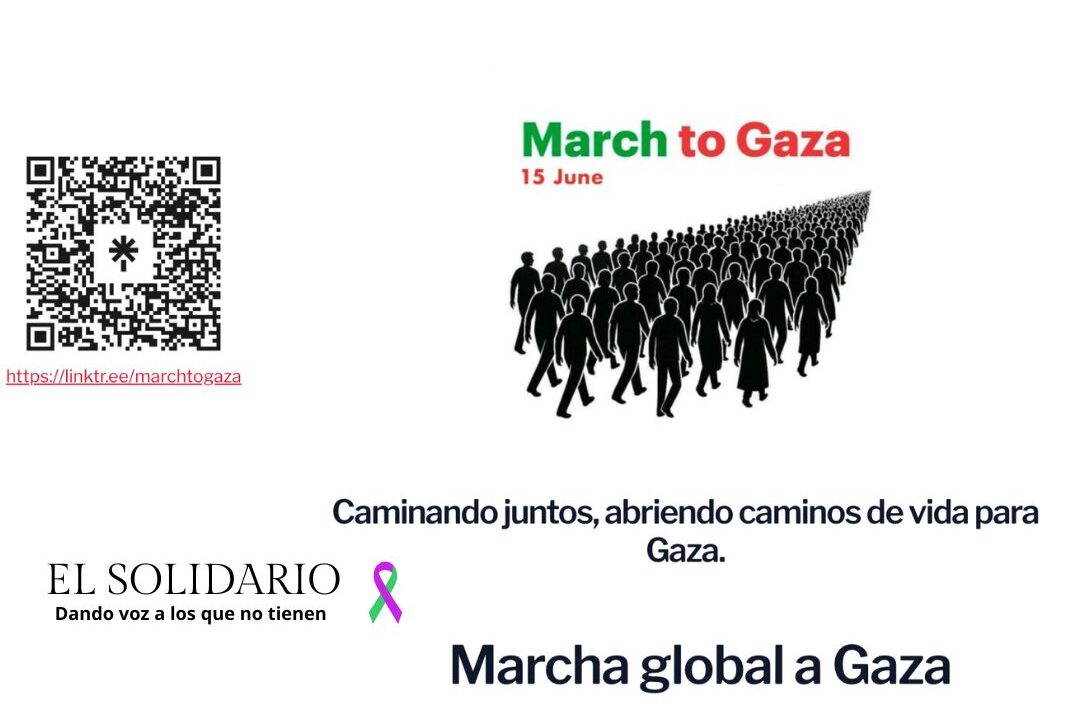 la Marcha Global a Gaza/ Ilustración https://marchtogaza.net / El Solidario