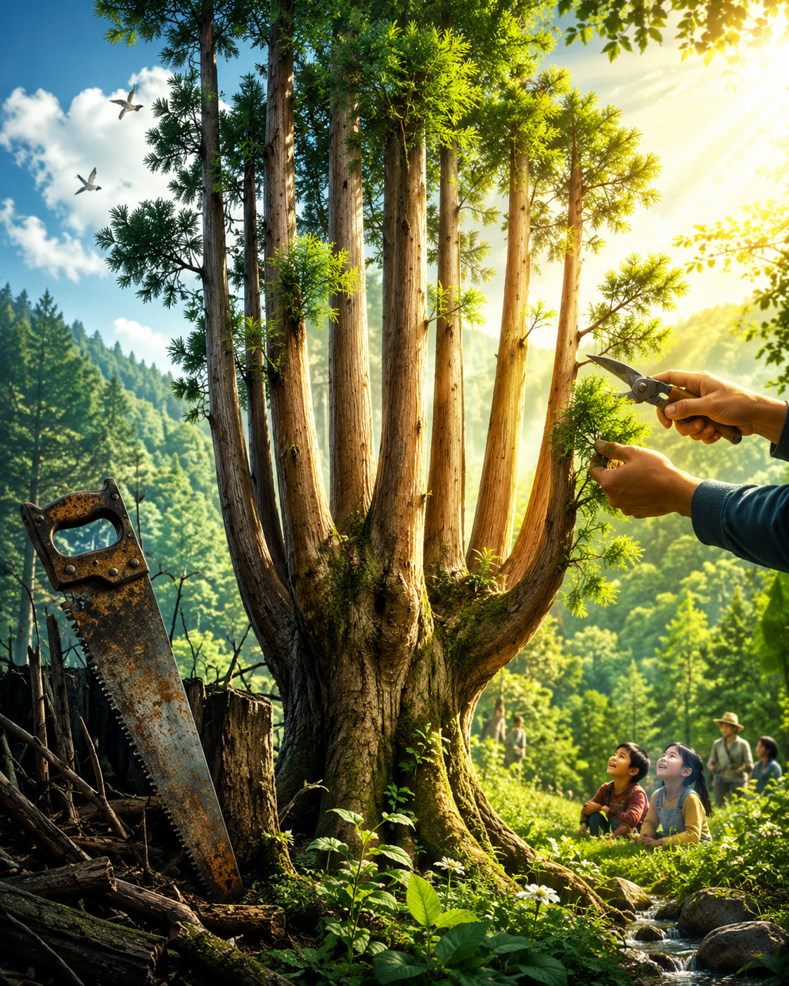 Daisugi: producir madera sin talar el árbol también era futuro
