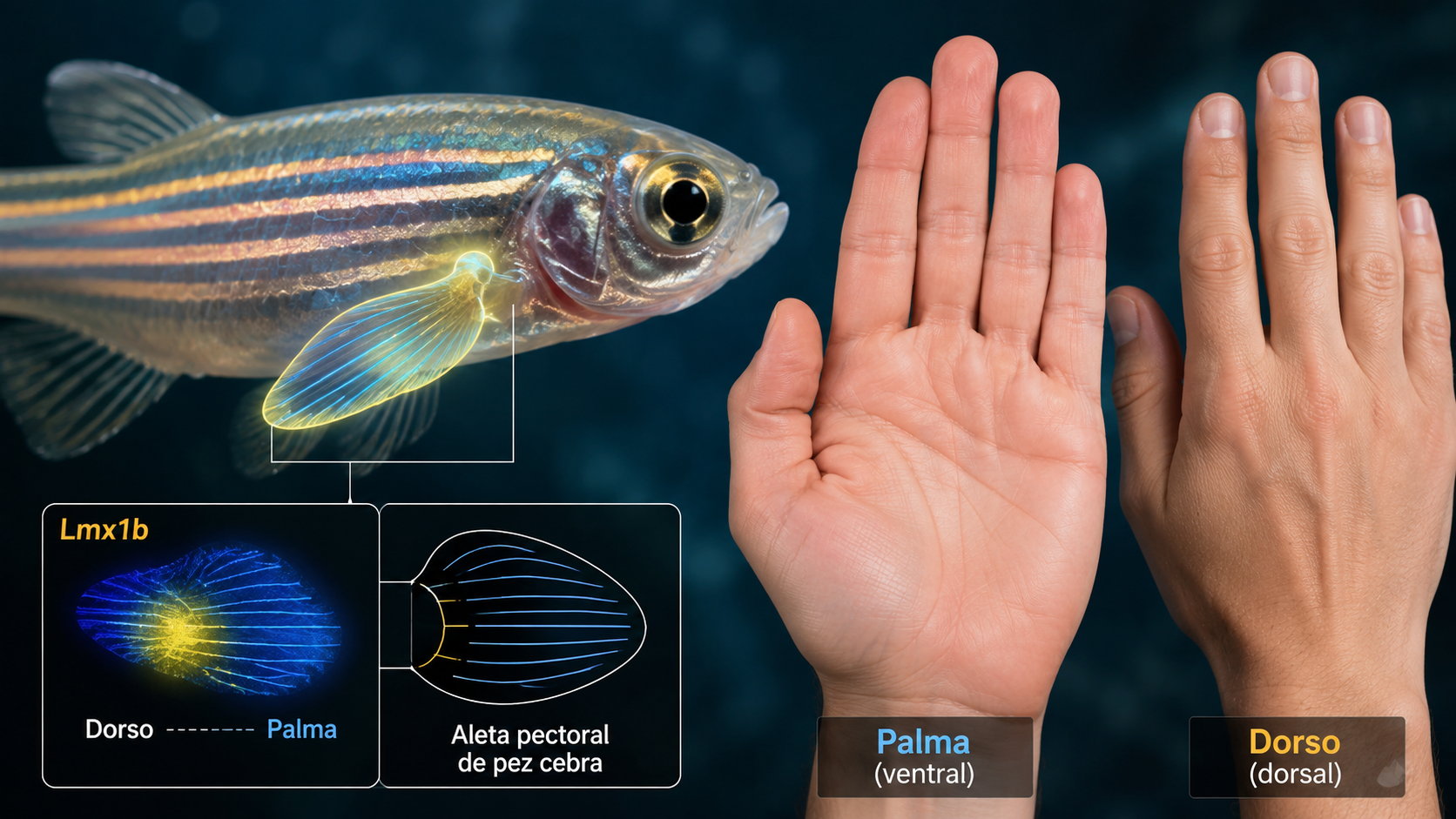 Un estudio revela en los peces el origen evolutivo de la diferencia entre el dorso y la palma de las extremidades