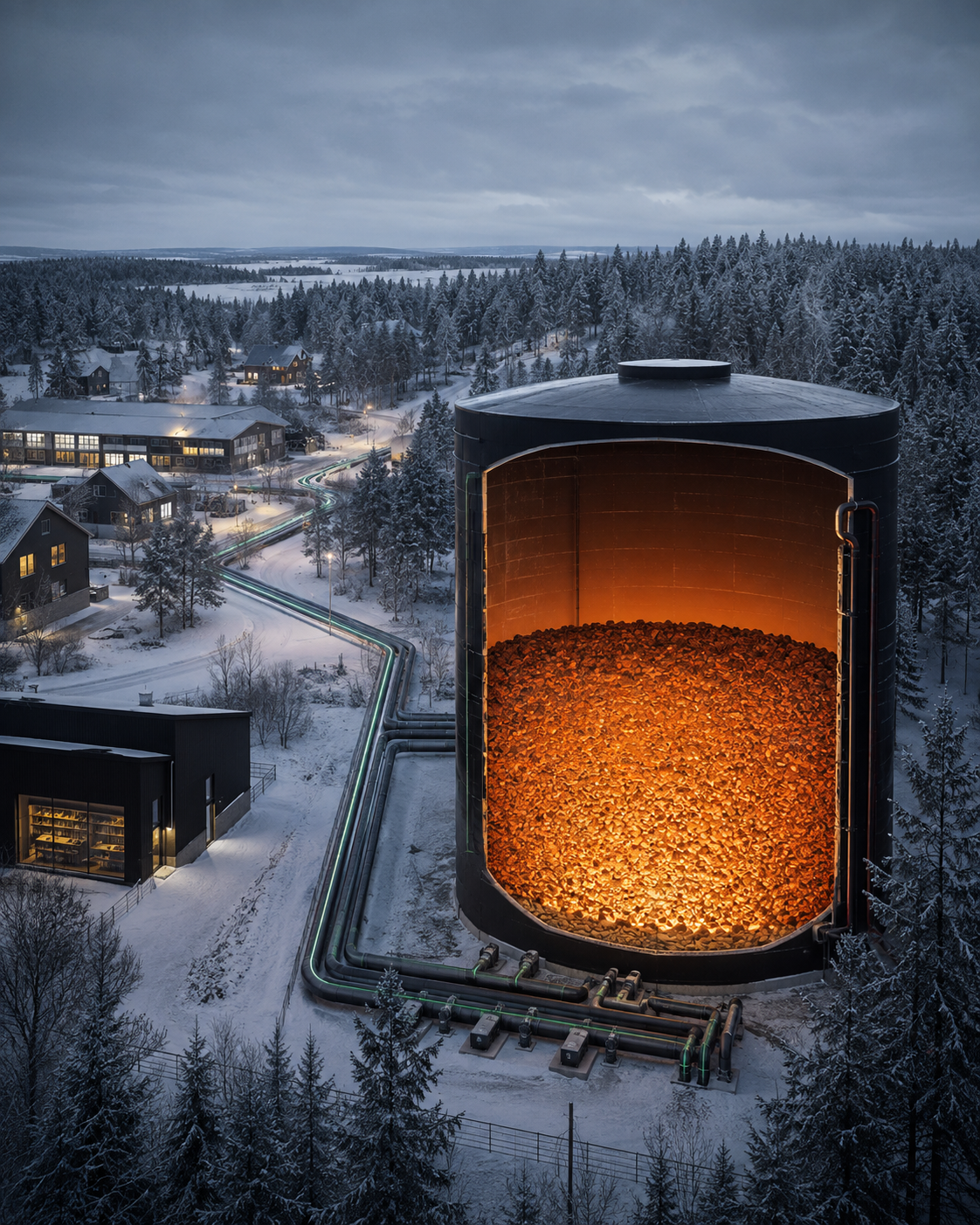 Finlandia guarda calor en piedra triturada: Pornainen demuestra que el invierno no exige quemarlo todo