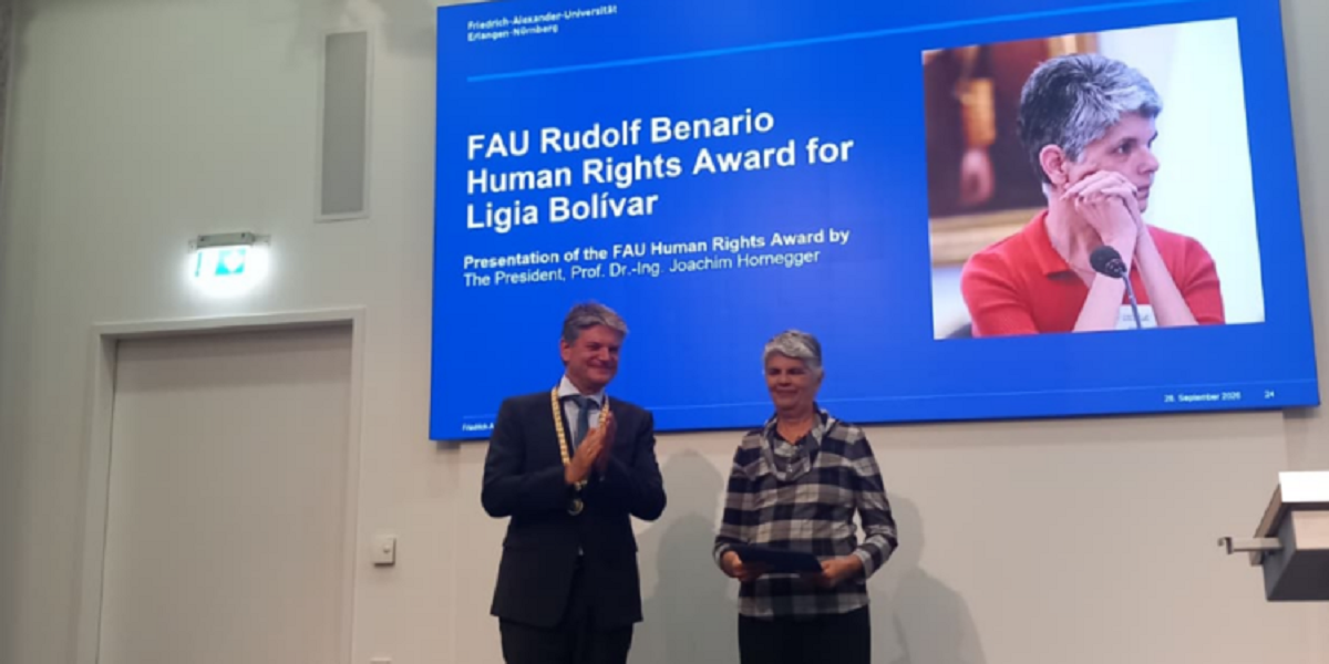 Casi cuarenta años defendiendo derechos humanos: la venezolana Ligia Bolívar recibe en Alemania el Premio Rudolf Benario 2026