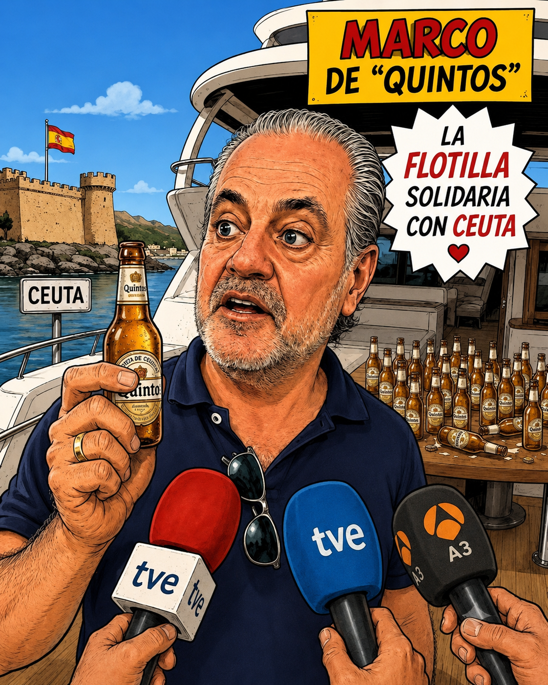 Marcos de Quinto, 47,7 millones declarados y una «armada» en Ceuta: cuando la crisis migratoria parece un safari para privilegiados