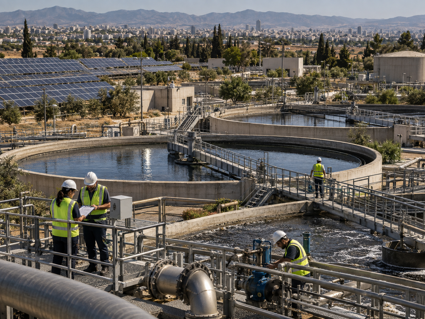 Nicosia acaba de conectar 1.860 paneles solares a su depuradora compartida